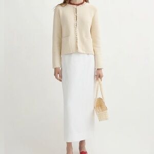 Posse Emma Pencil Skirt - Ivory - Size Small
